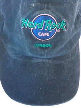 Hard Rock Cafe London Baseball Cap Hat Acid Wash Blue Jean Denim Adjustable Rare